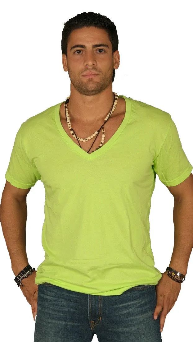 Dirtee Hollywood Mens Basic V-Neck Tee Green