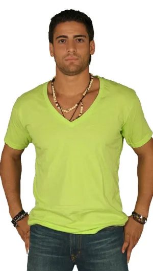 Dirtee Hollywood Mens Basic V-Neck Tee Green