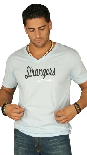 Dirtee Hollywood Mens Strangers with Benefits Tee Light Blue