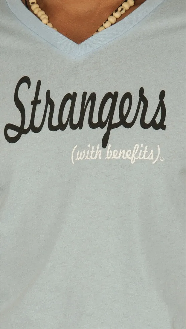 Dirtee Hollywood Mens Strangers with Benefits Tee Light Blue