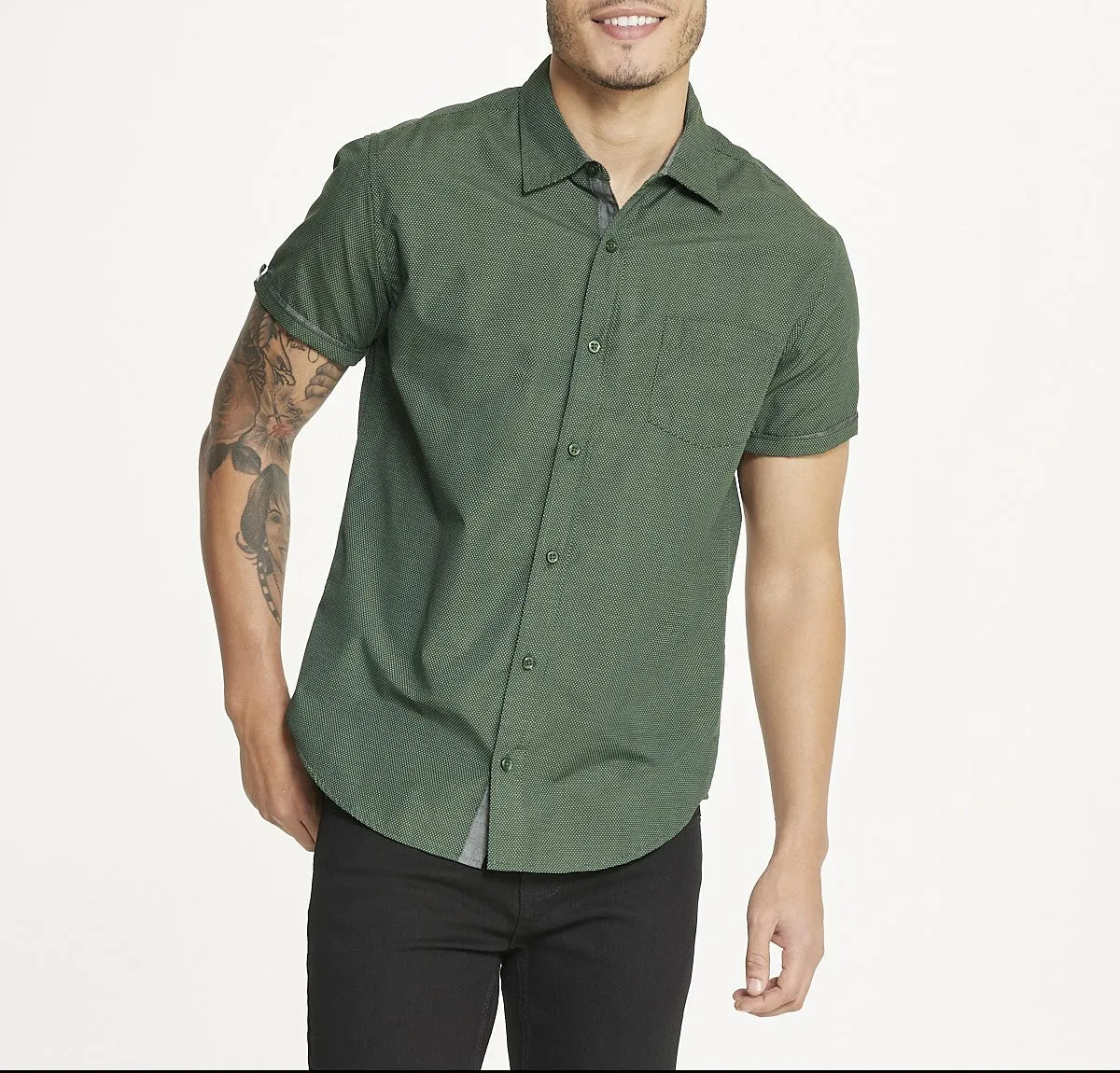 Ditsy Print Short Sleeve Shirt