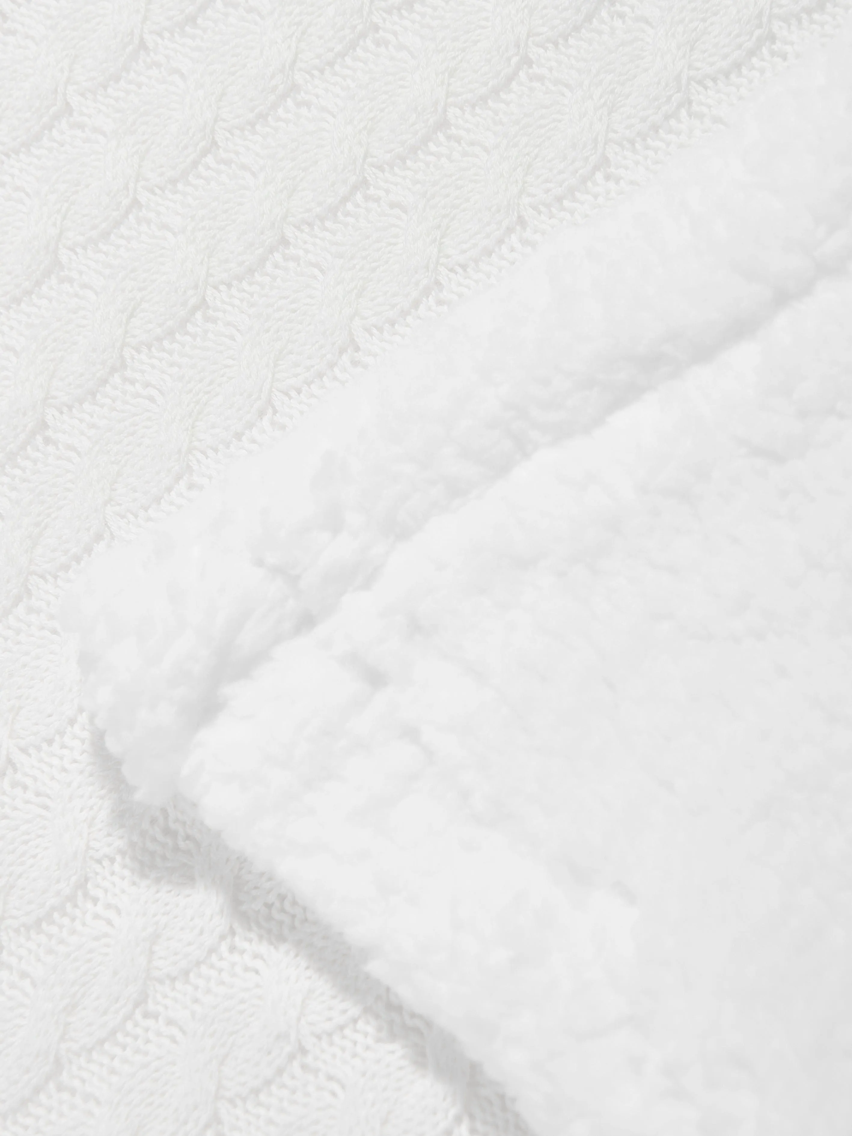 DKNY Baby Sherpa Fleece Blanket in White (90cm)