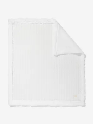 DKNY Baby Sherpa Fleece Blanket in White (90cm)