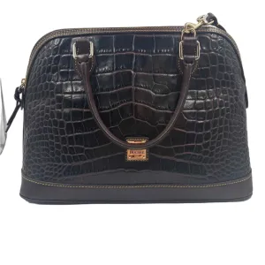 DOONEY & BOURKE Croc-Embossed Brown Tmoro Leather DEANA Satchel Purse w/Crossbody