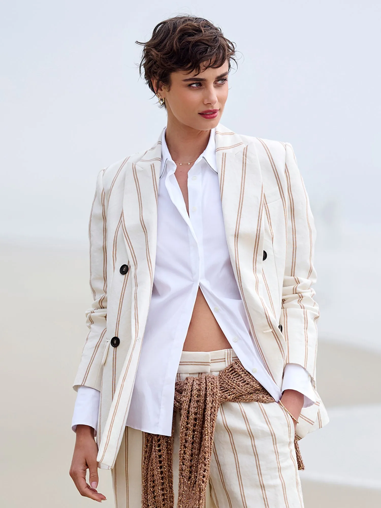 Double Breasted Stripe Blazer