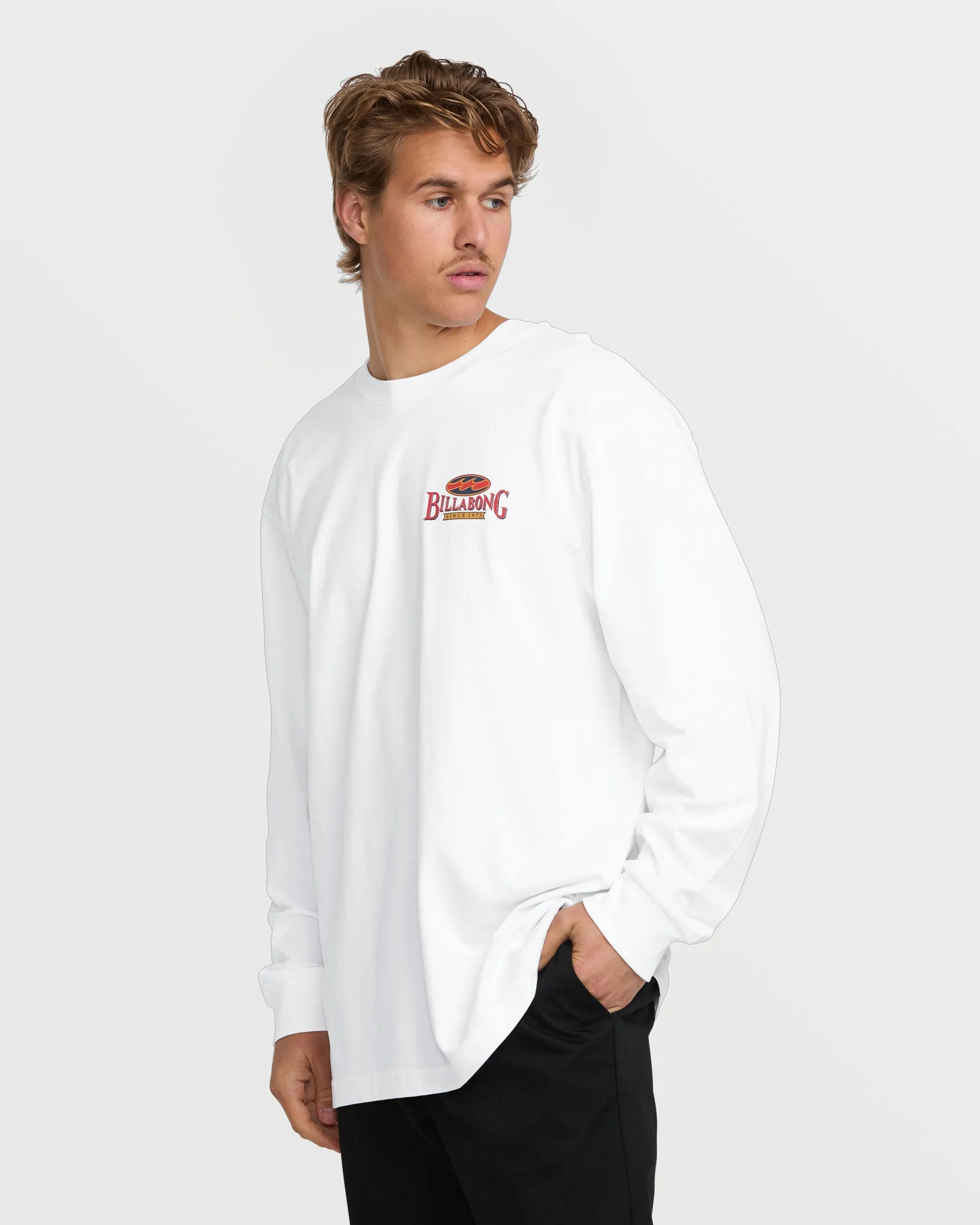 Double Spread OG Long Sleeve Tee - White Billabong