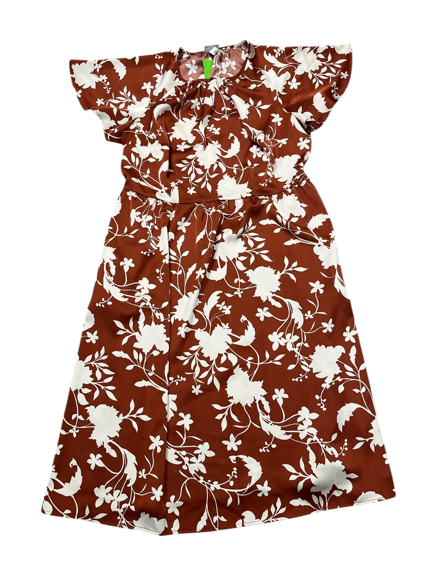 Dress Casual Midi By Ava & Viv In Brown, Size:Xxl