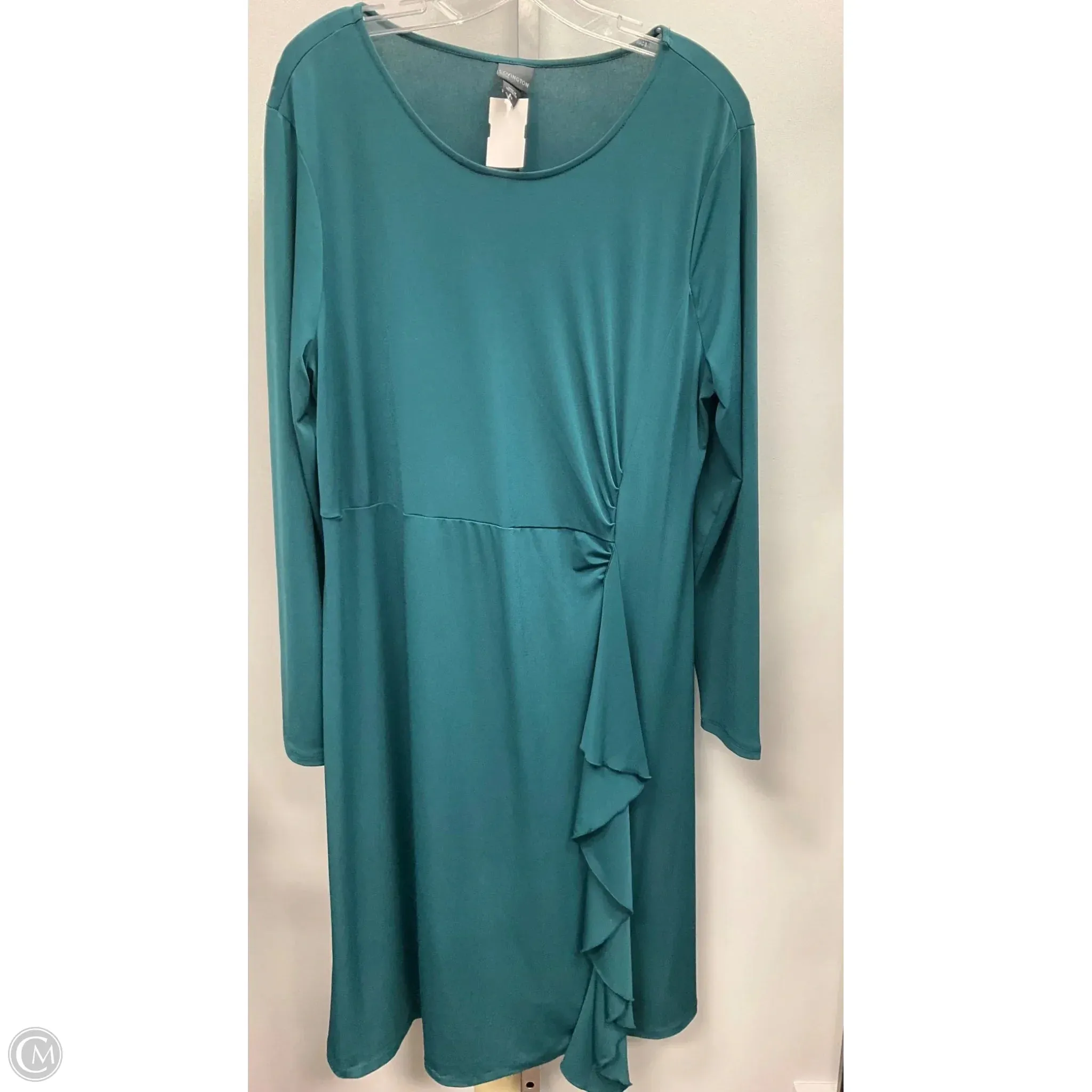 Dress Casual Midi By Covington In Teal, Size: 2x