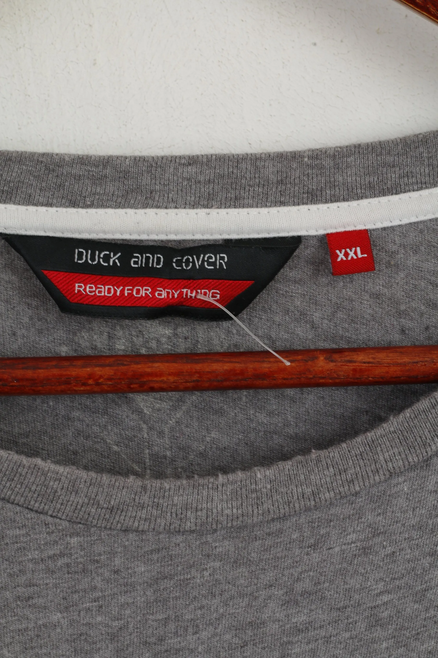 Duck and Cover Men XXL (XL)  T- Shirt Grey Cotton Graphic Short Sleeve Crew Neck Top