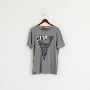Duck and Cover Men XXL (XL)  T- Shirt Grey Cotton Graphic Short Sleeve Crew Neck Top