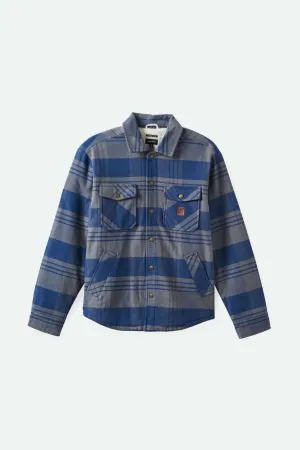 Durham Sherpa Lined Jacket - Washed Navy/Beige Plaid Brixton