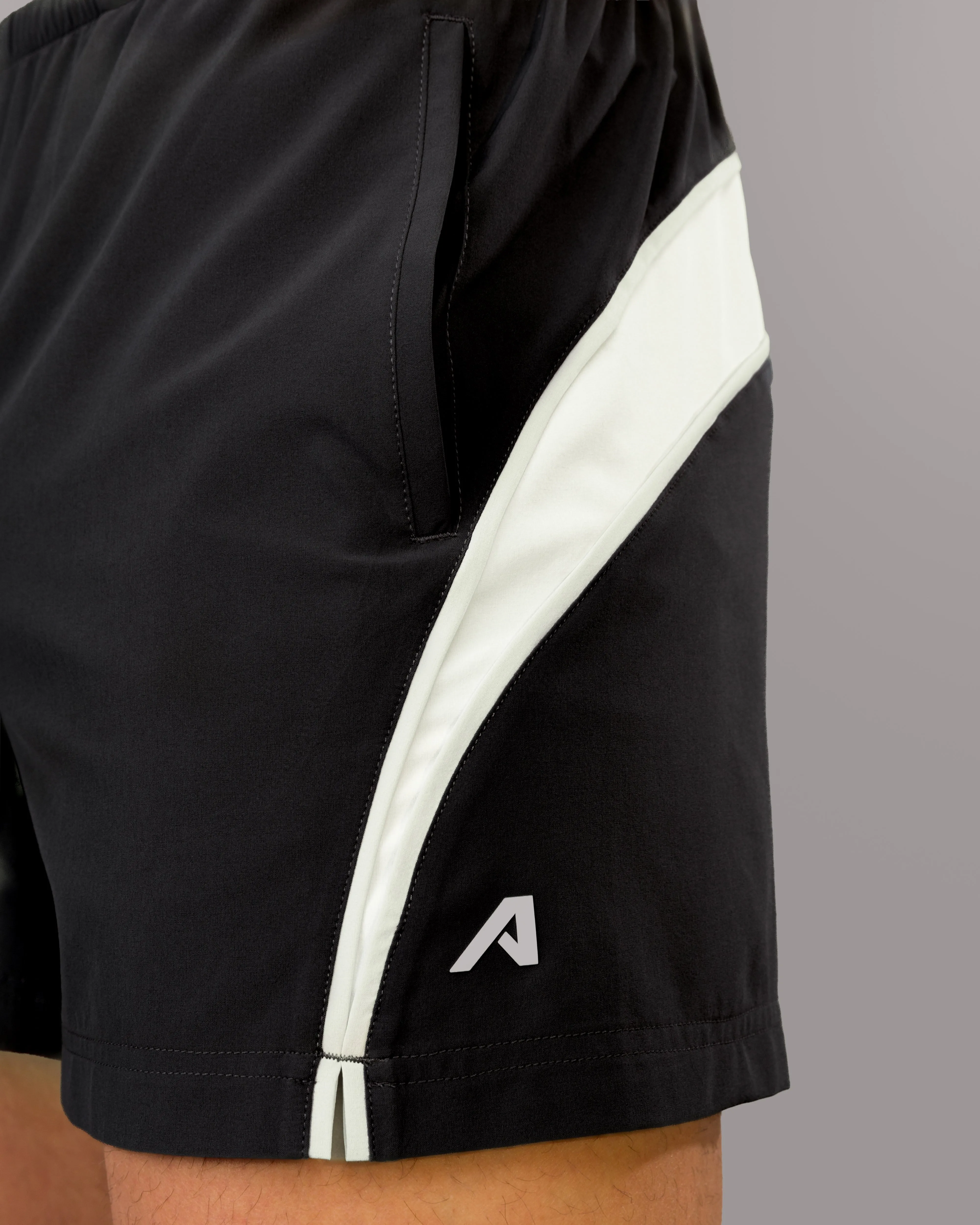 Dynamic Panel Short - Black / White Alphalete Athletics