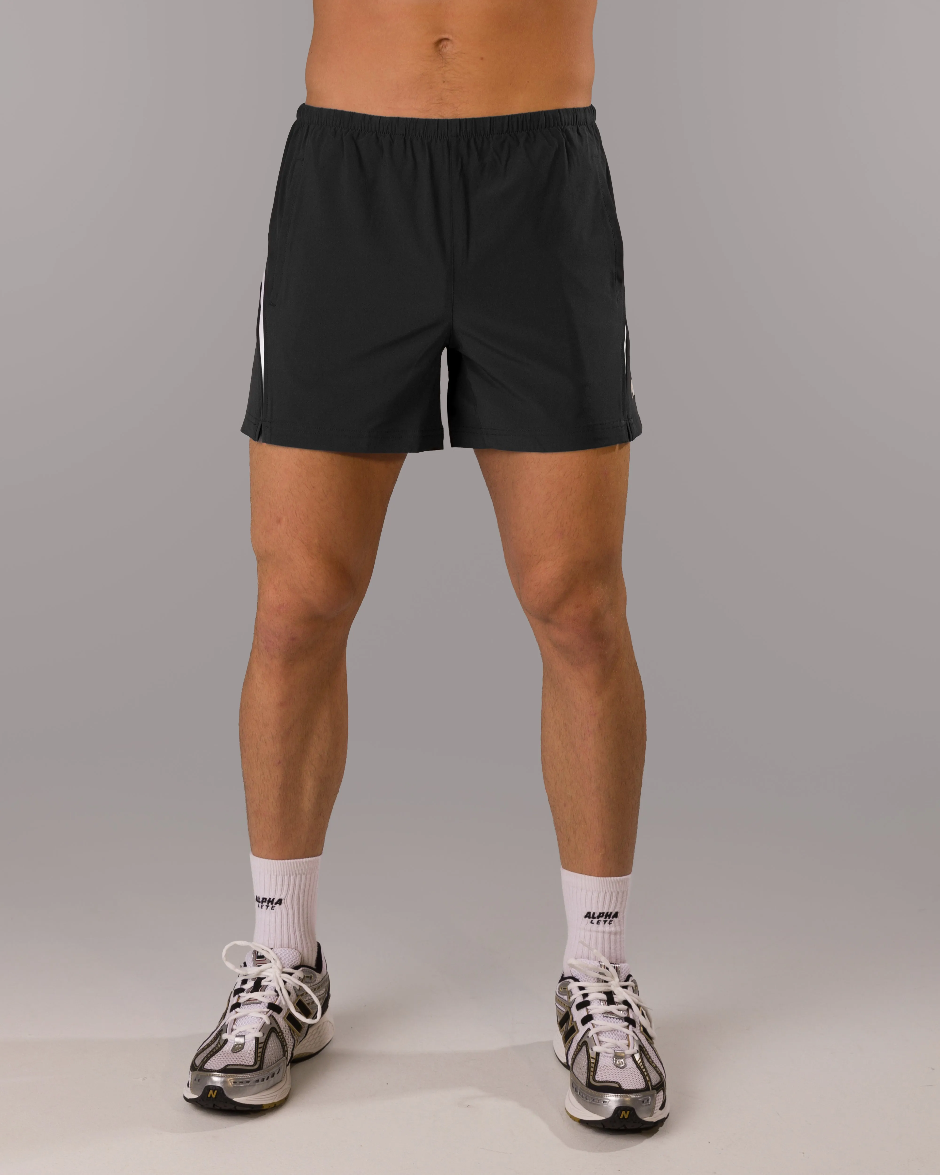 Dynamic Panel Short - Black / White Alphalete Athletics