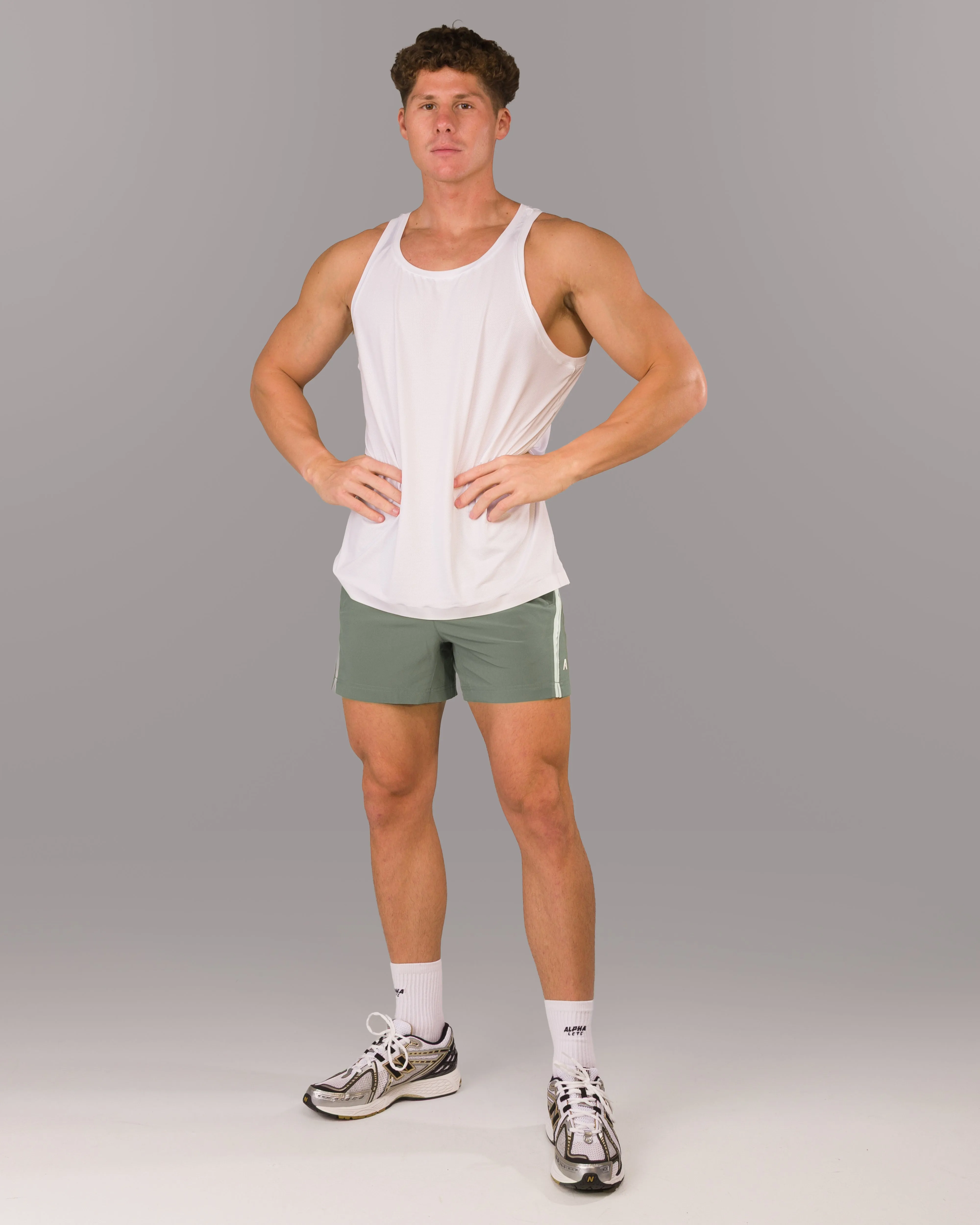 Dynamic Panel Short - Muted Sky Alphalete Athletics