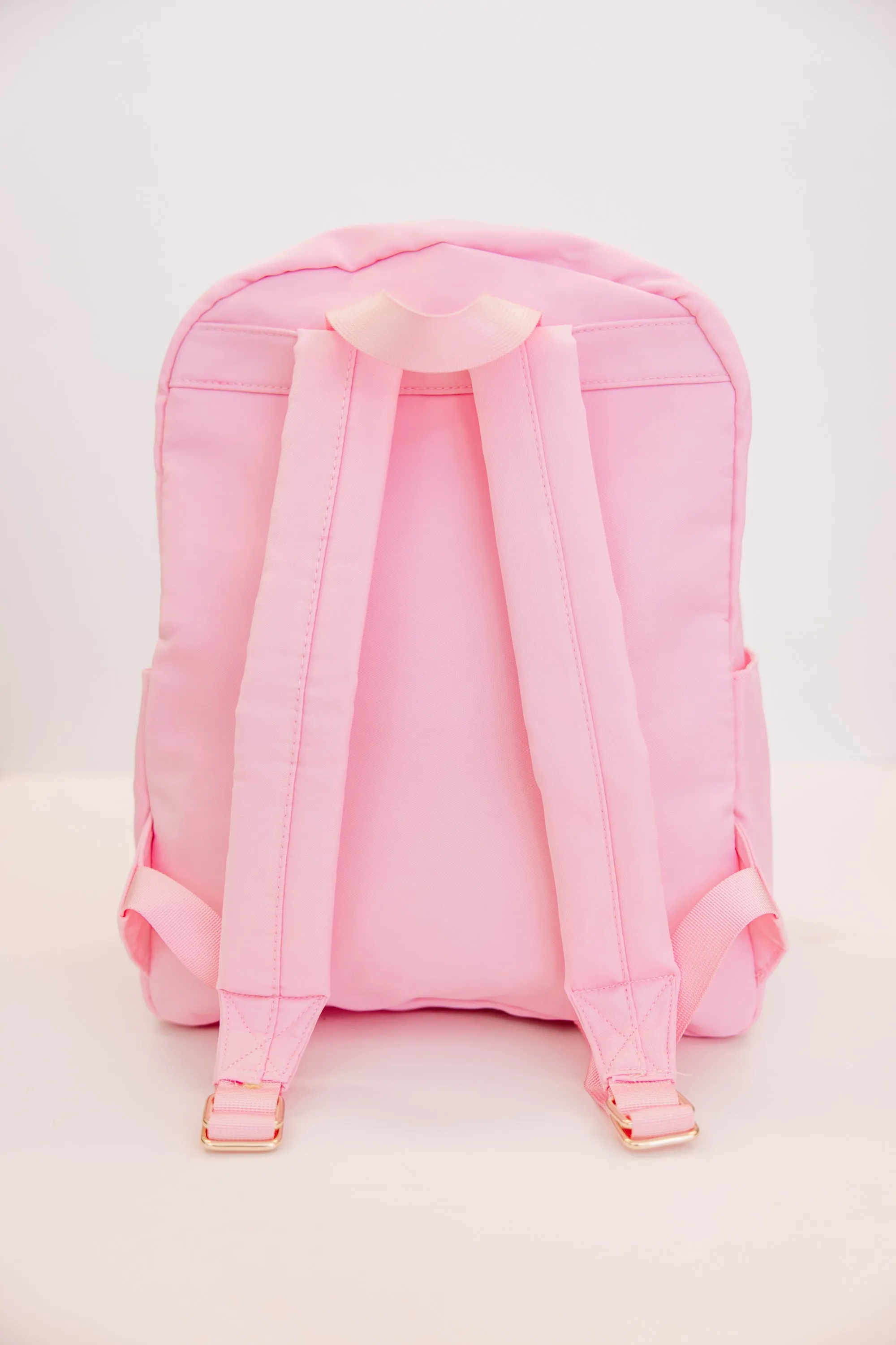 Easy Going Baby Pink Varsity Backpack
