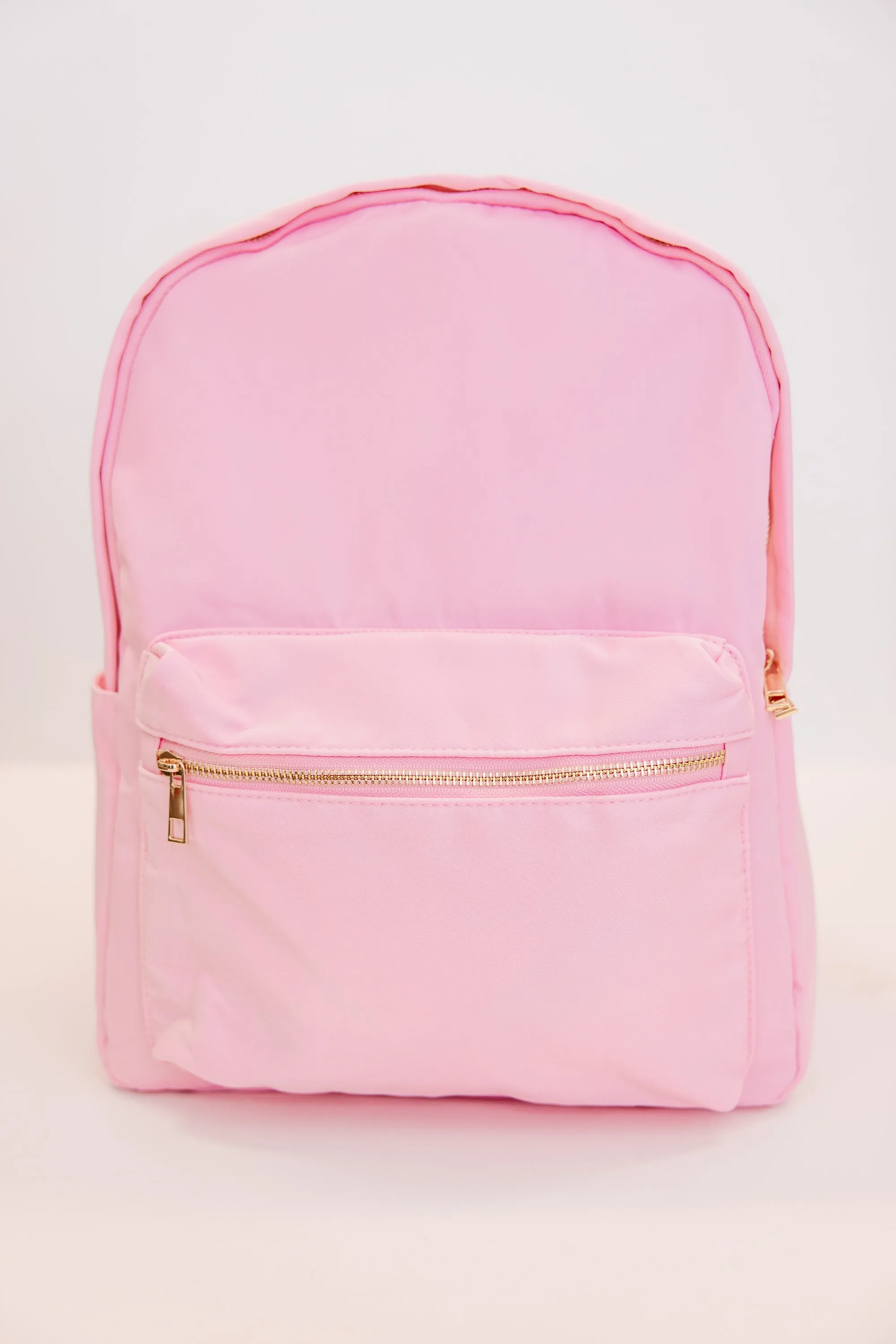 Easy Going Baby Pink Varsity Backpack