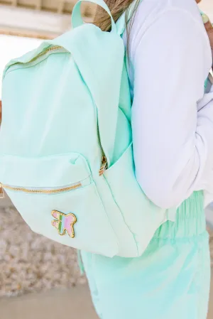 Easy Going Mint Varsity Backpack
