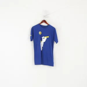 ECB Official Men L (M) Shirt Blue Cotton England Cricket Catcha6 Sport Top