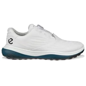 ECCO Golf LT1 Hybrid BOA Spikeless Waterproof Shoes - White/Petrol