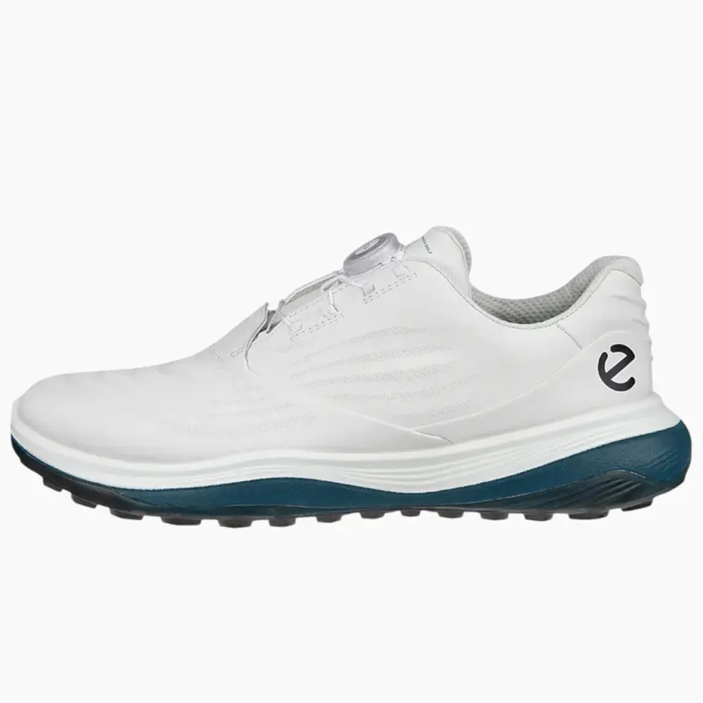 ECCO Golf LT1 Hybrid BOA Spikeless Waterproof Shoes - White/Petrol