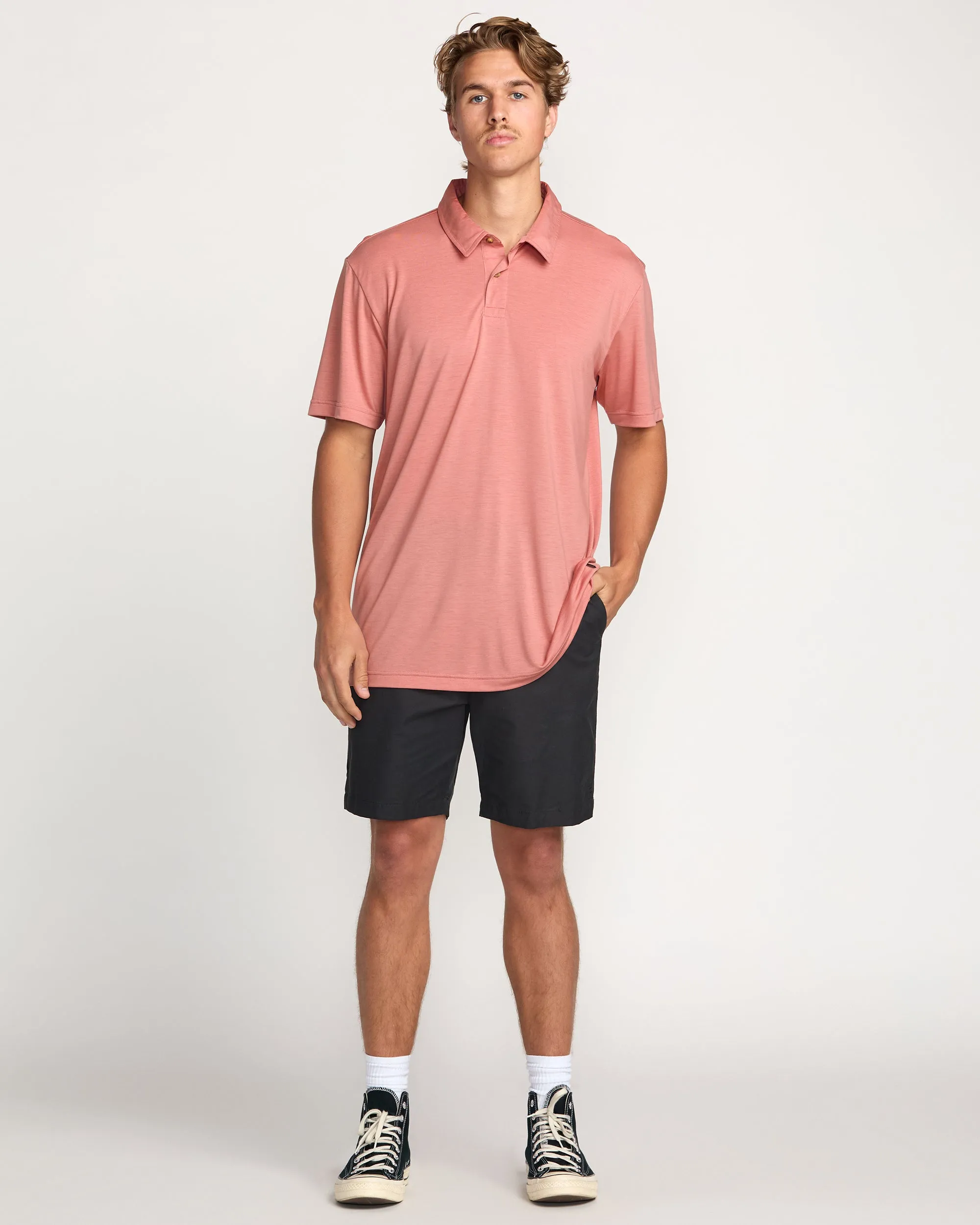 Eclipse Short Sleeve Polo Shirt - Dust Red Billabong