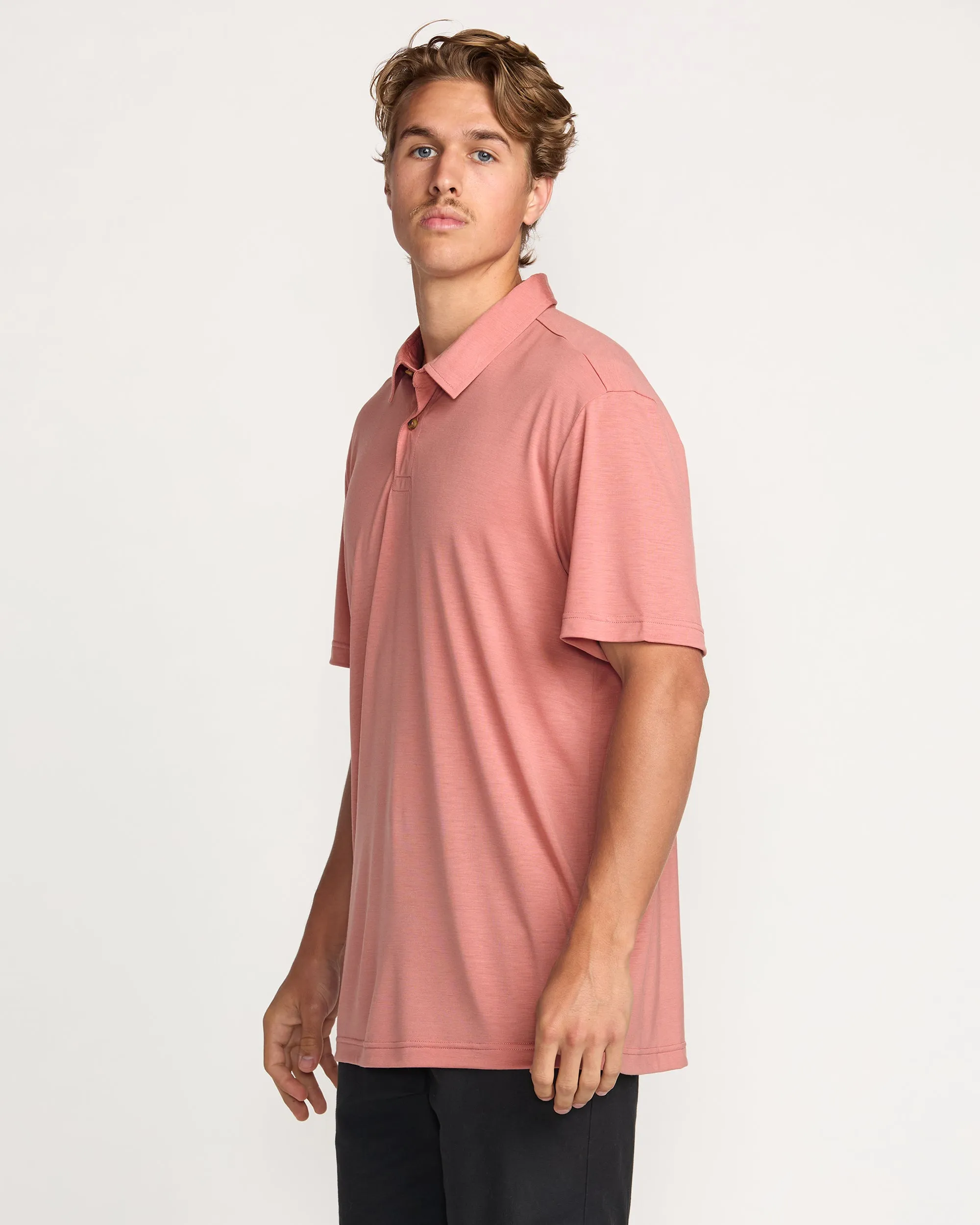 Eclipse Short Sleeve Polo Shirt - Dust Red Billabong