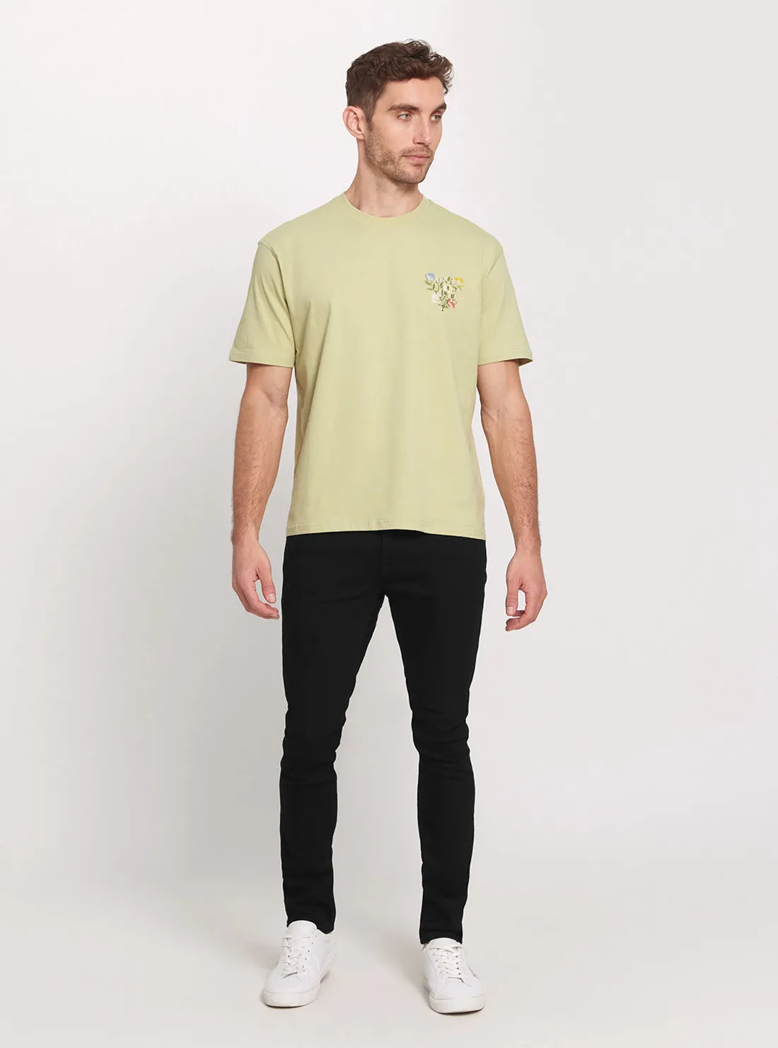 Eco Green Abstract Flower Logo T-Shirt Guess