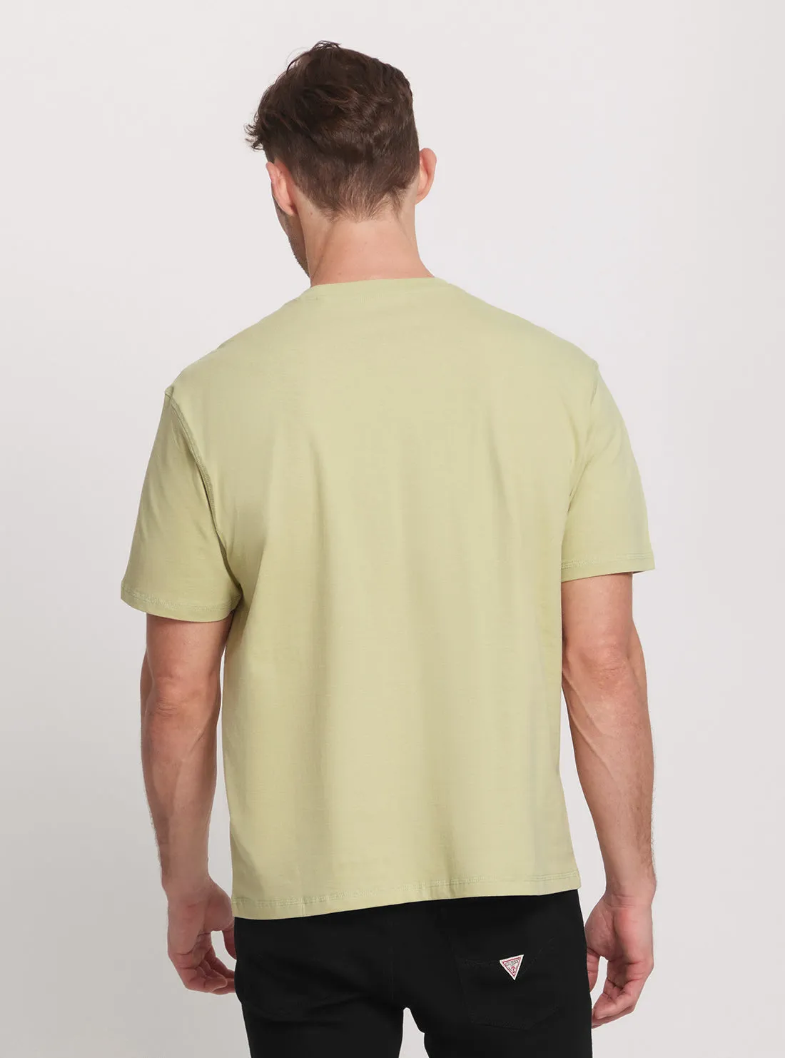Eco Green Abstract Flower Logo T-Shirt Guess