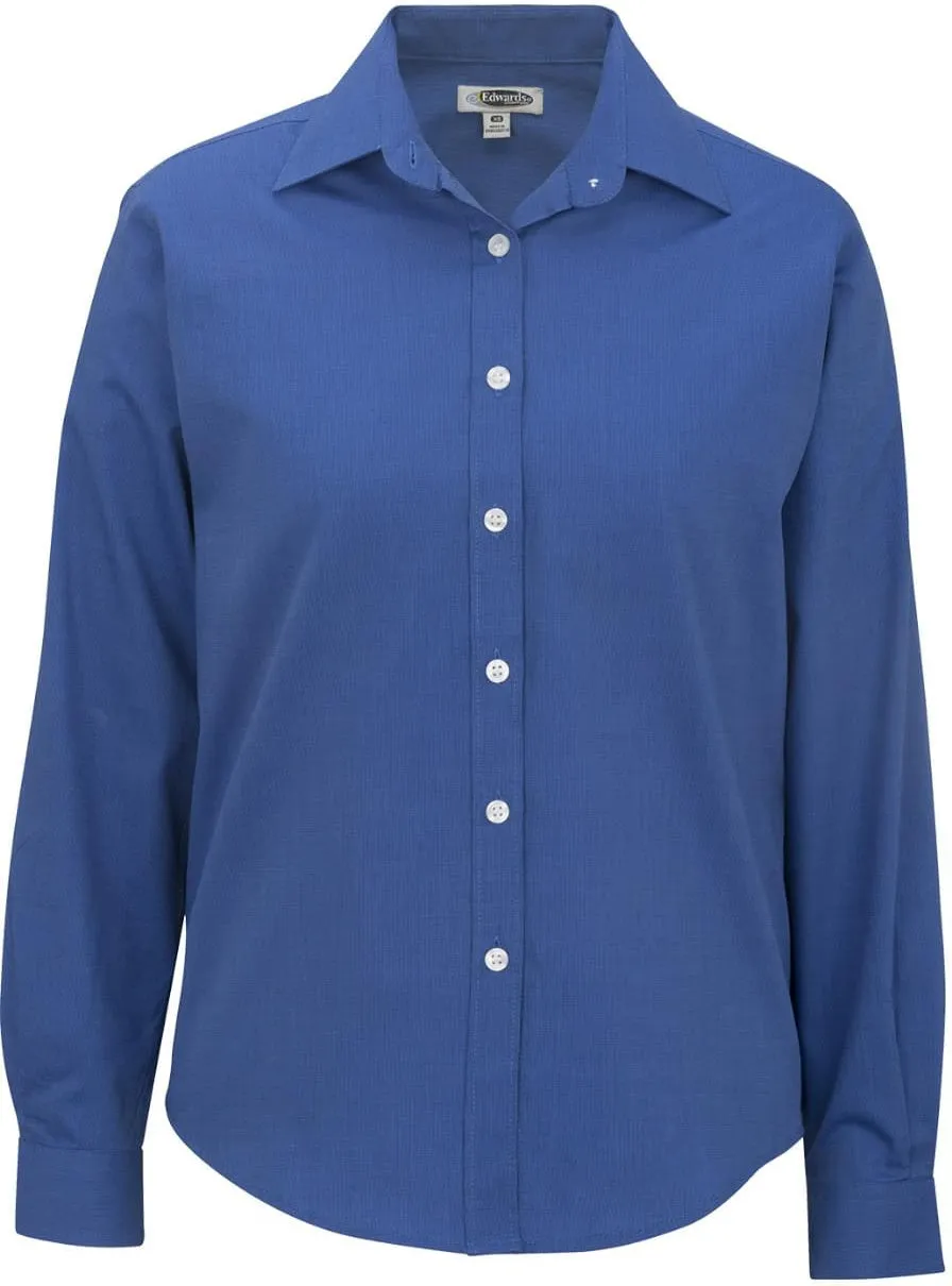 Edwards Ladies Pinpoint Oxford Shirt   Long Sleeve