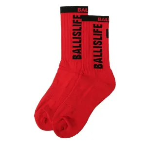 Elite Socks in Red/Black Ballislife