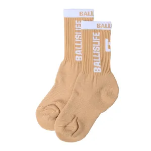 Elite Socks in Tan/White Ballislife