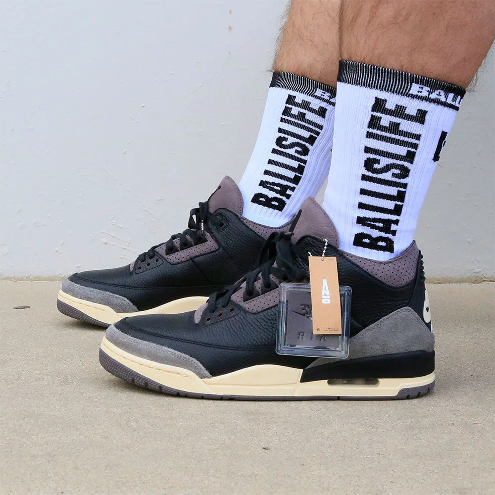 Elite Socks in White/Black Ballislife