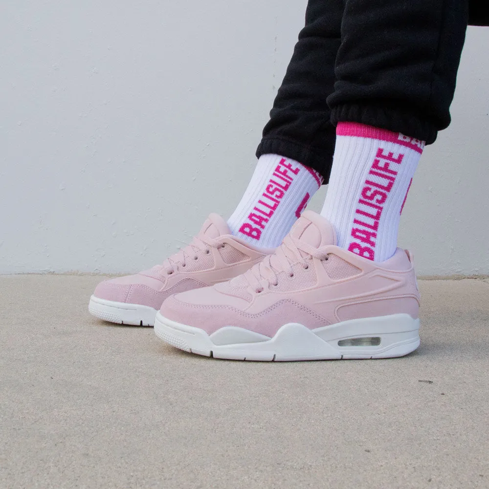 Elite Socks in White/Pink Ballislife