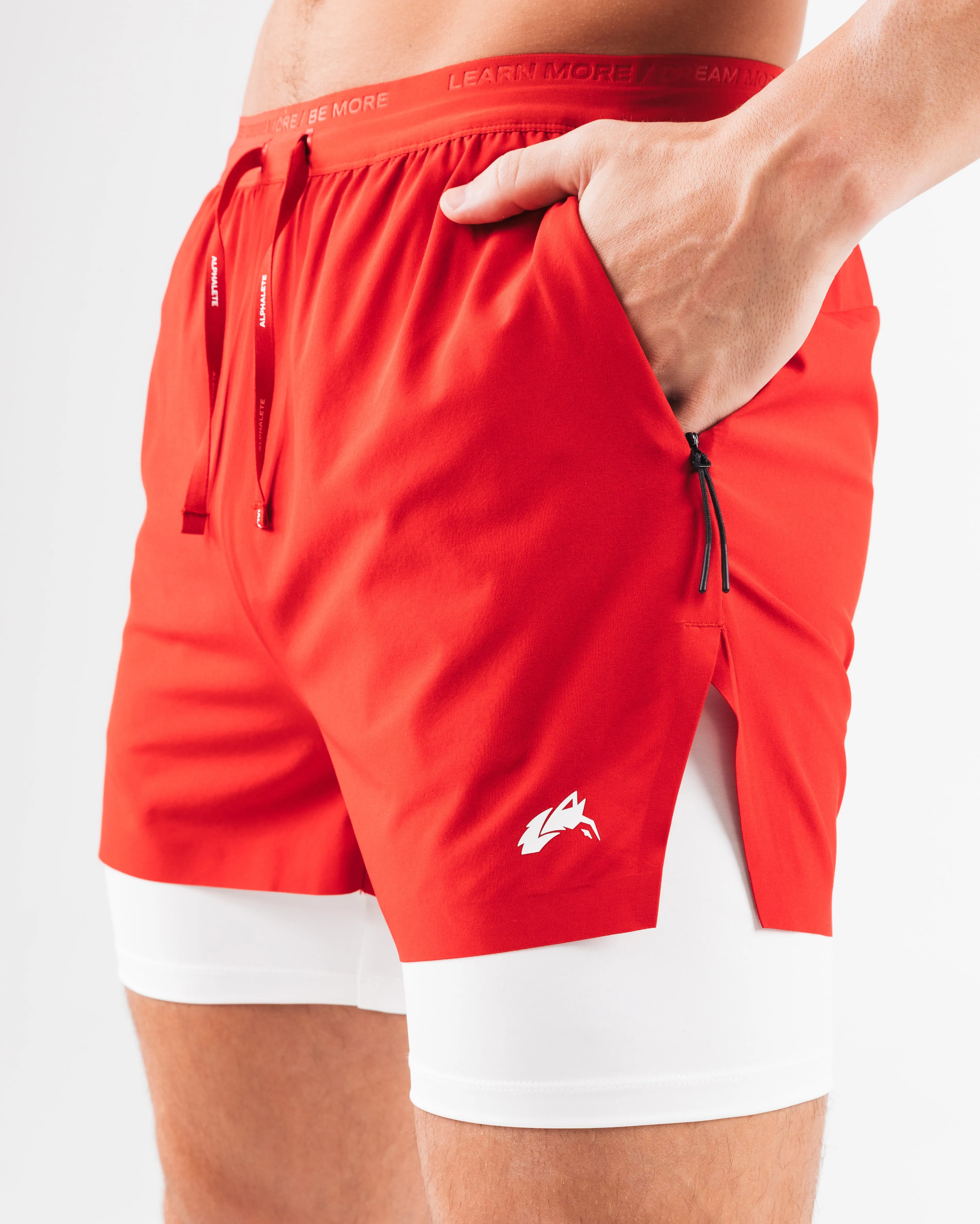 Elite Swift Short 5" - Carmine Alphalete Athletics