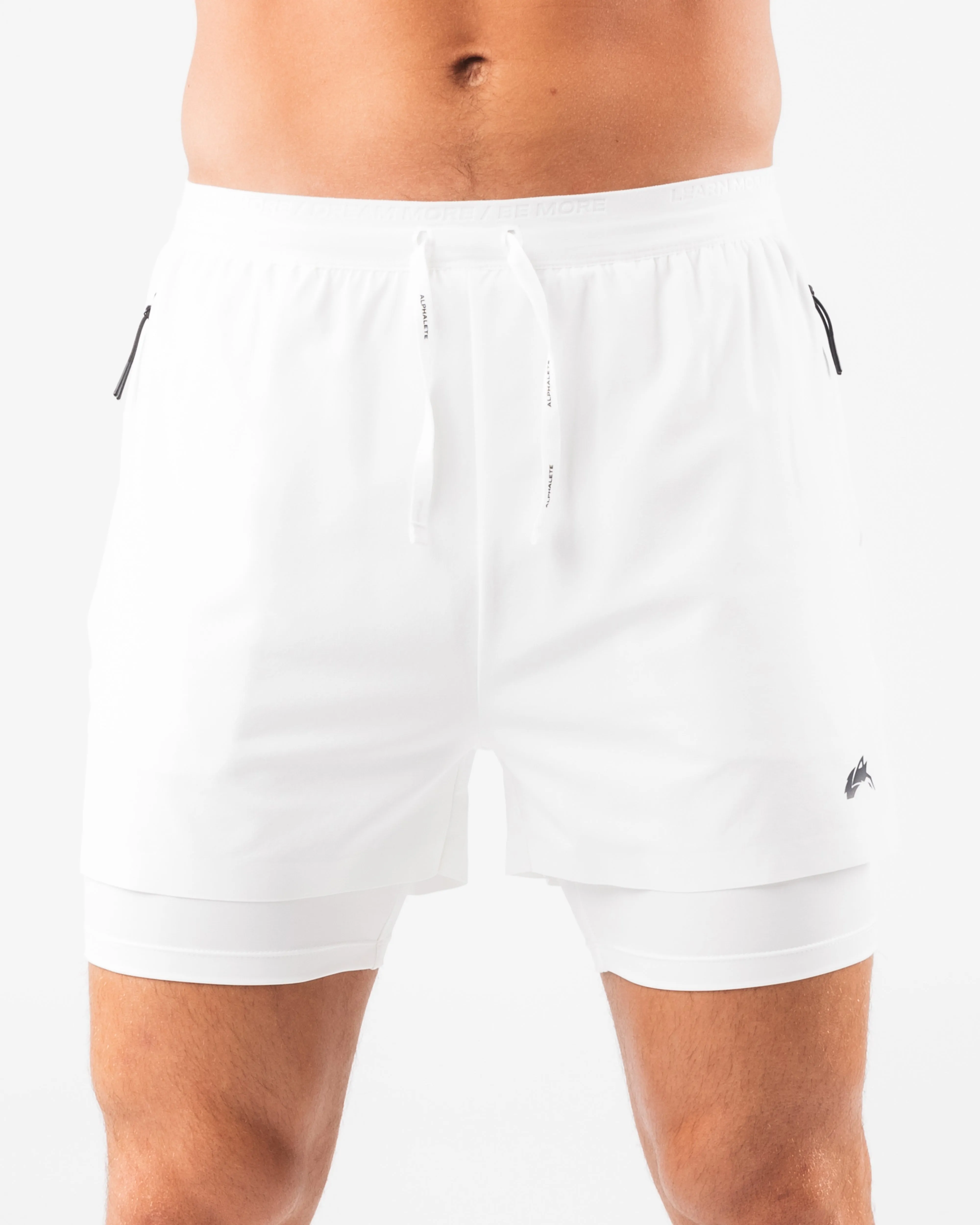 Elite Swift Short 5" - White Alphalete Athletics