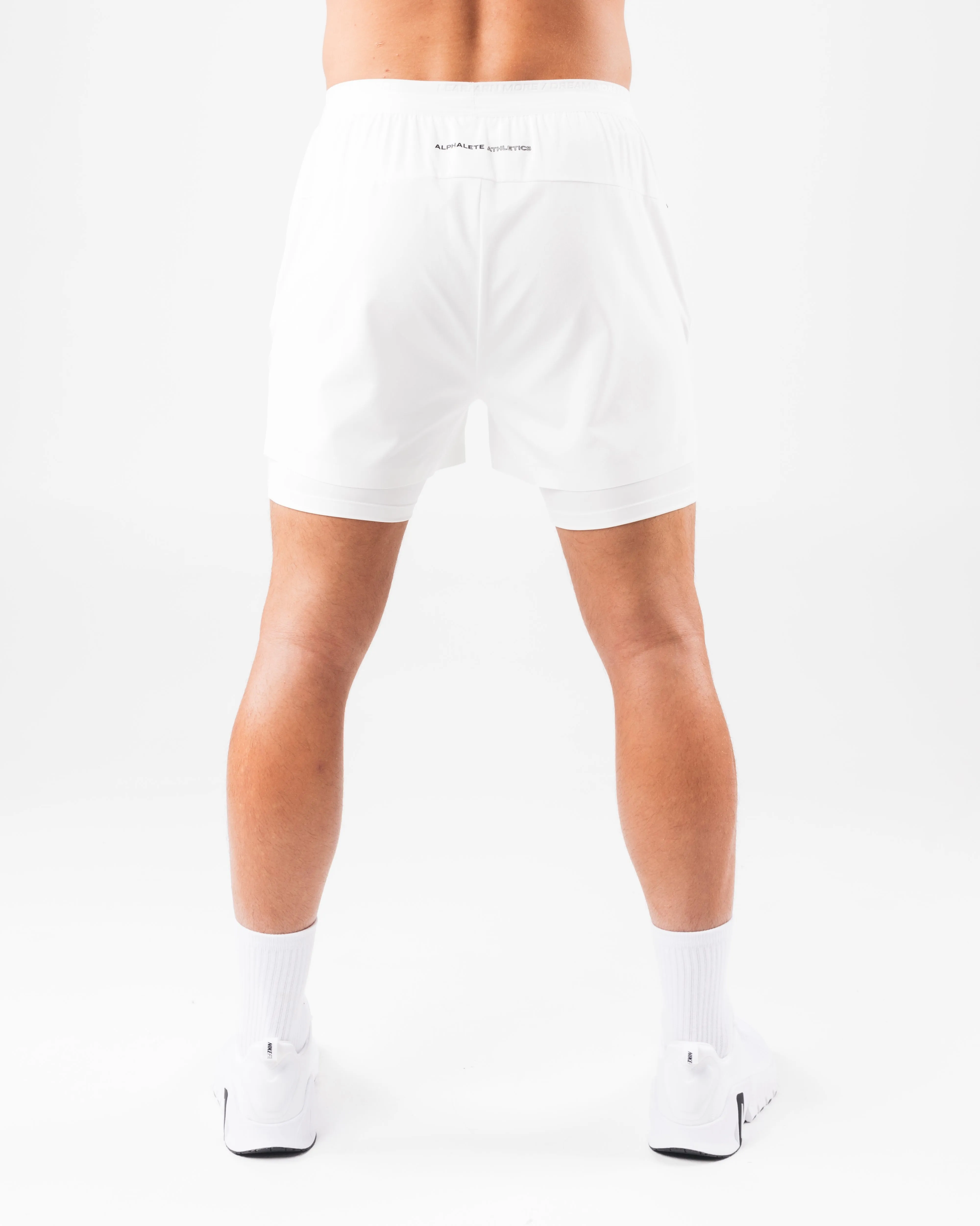 Elite Swift Short 5" - White Alphalete Athletics