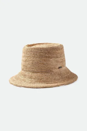 Ellee Straw Bucket Hat - Tan Brixton