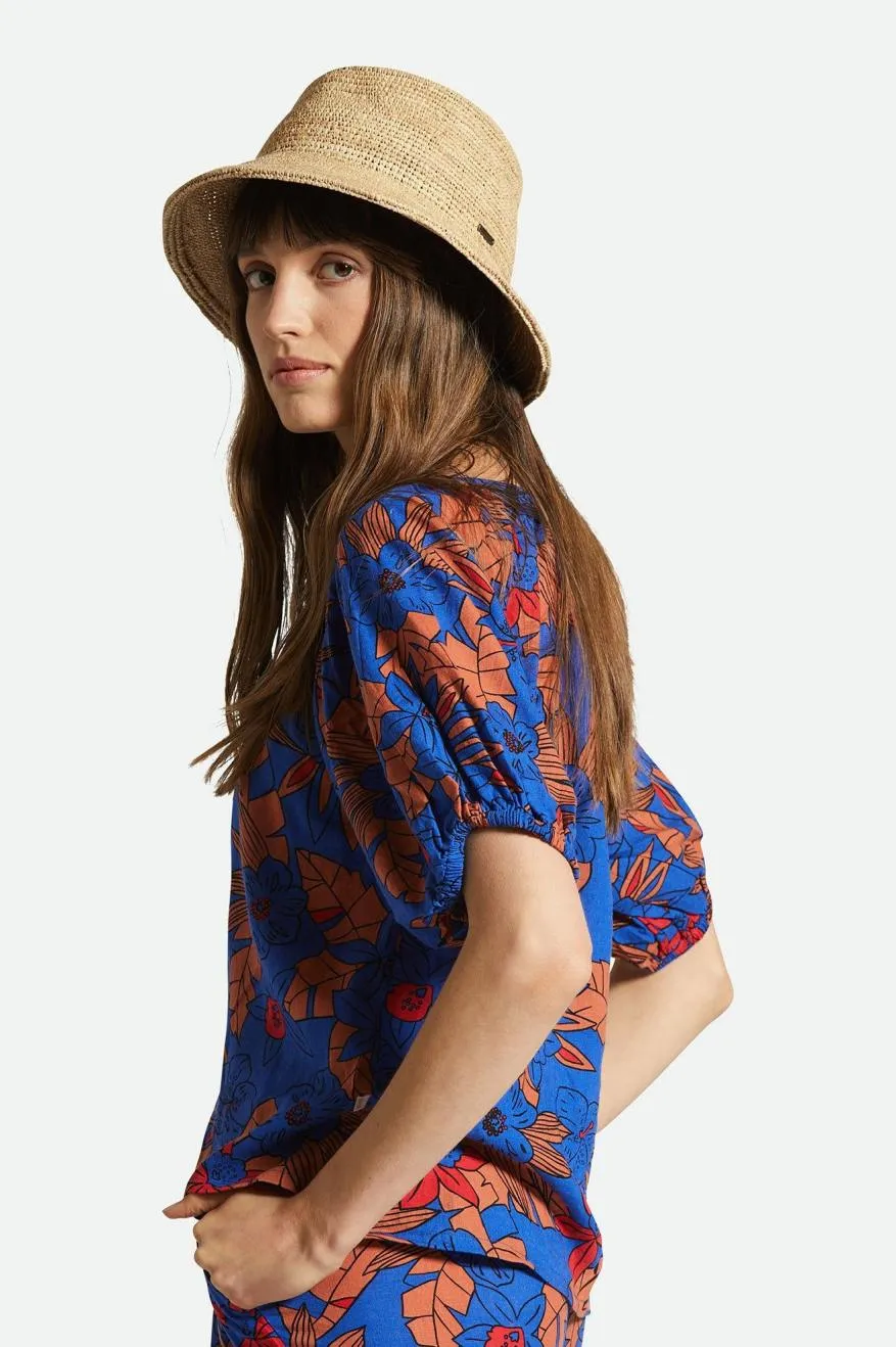 Ellee Straw Bucket Hat - Tan Brixton