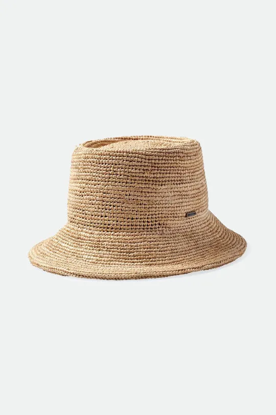 Ellee Straw Bucket Hat - Tan Brixton