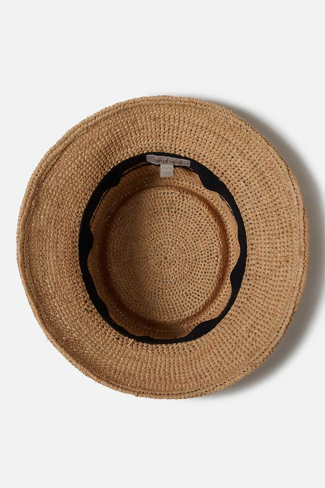 Ellee Straw Bucket Hat - Tan/Black Brixton