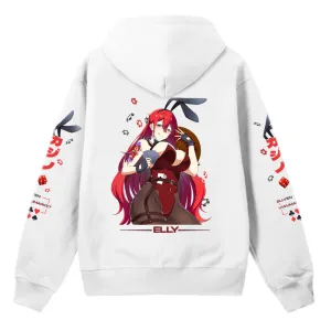 Elly Gambling Bunny Hoodie(White)