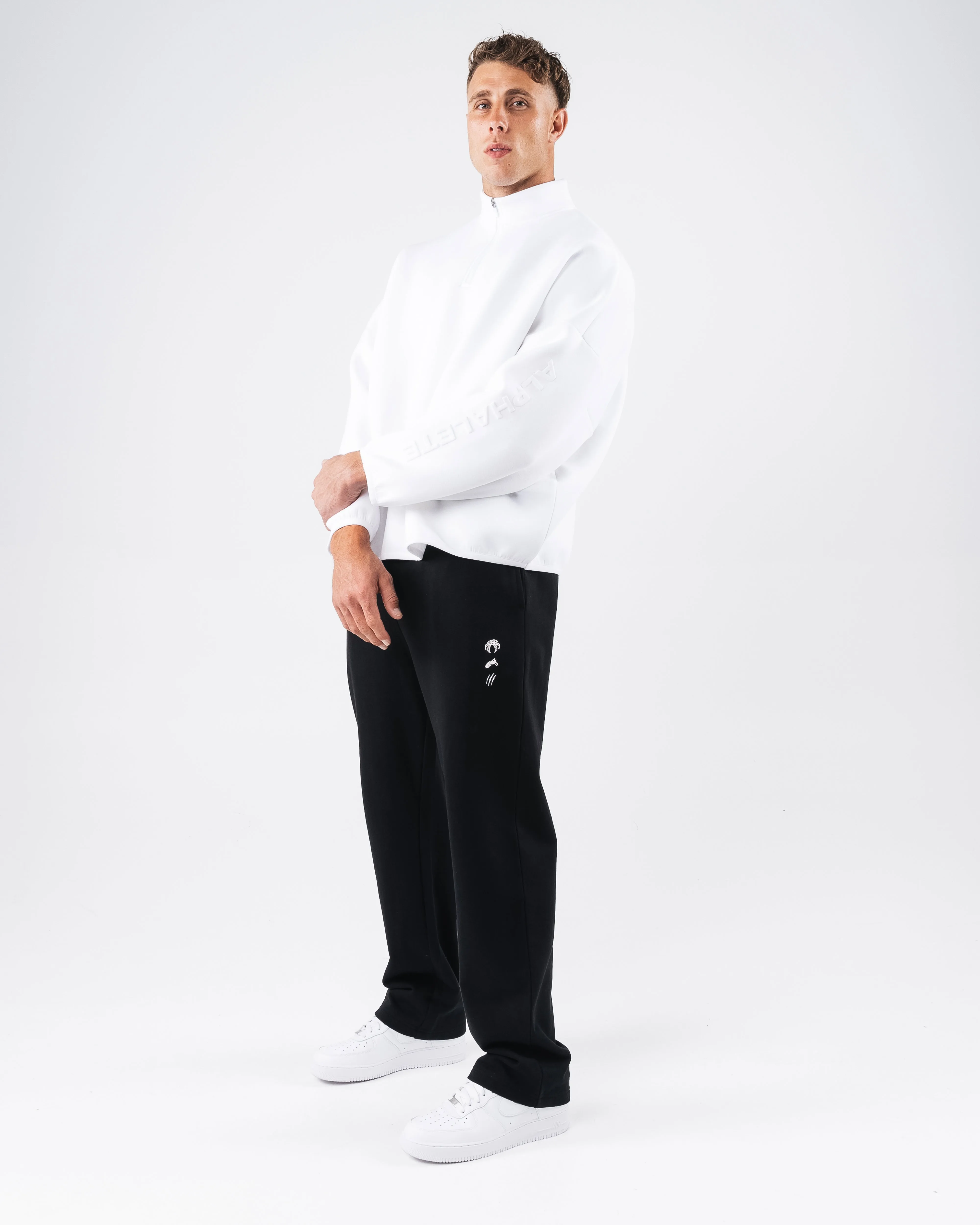 ELMTS Quarter Zip - White Alphalete Athletics