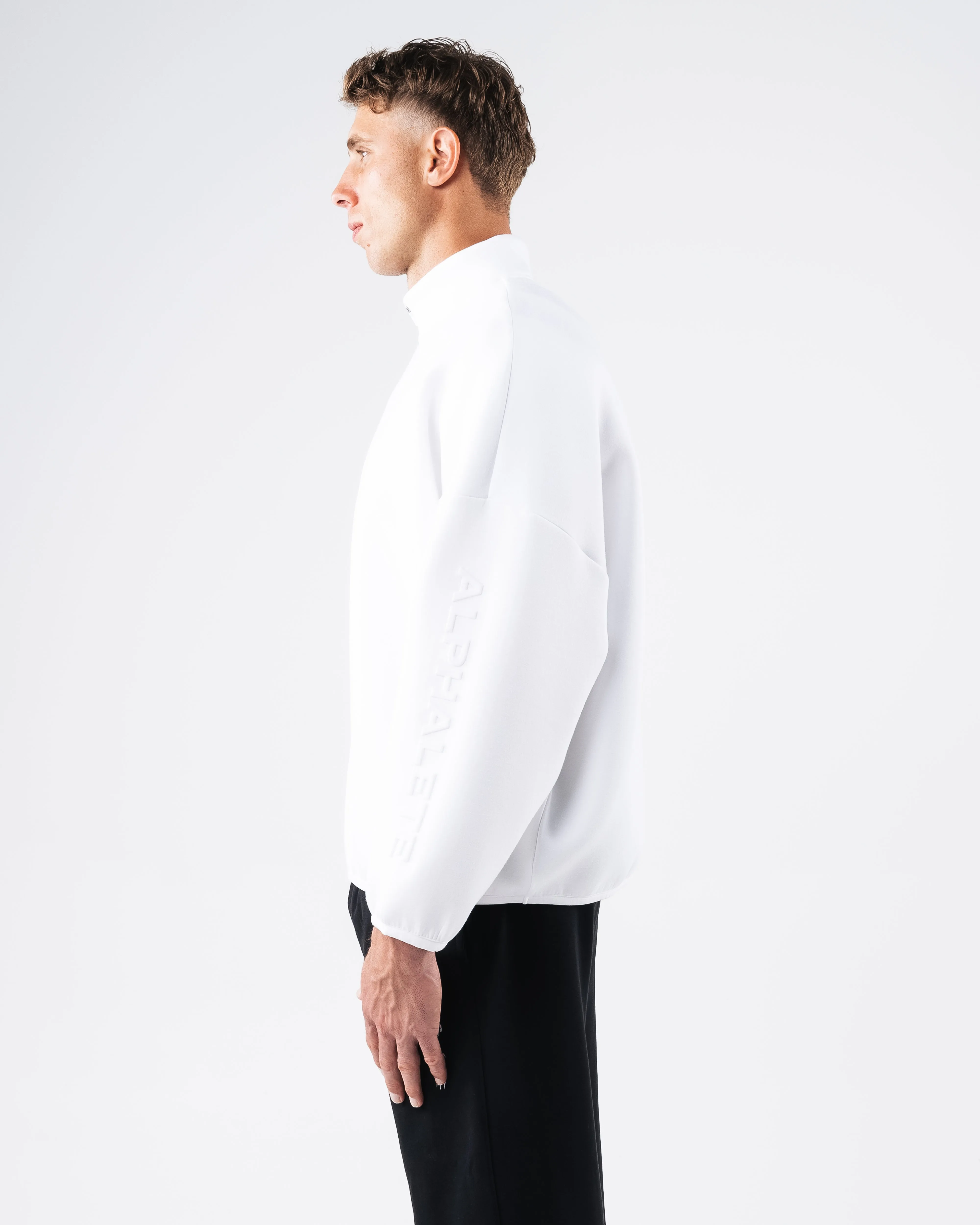 ELMTS Quarter Zip - White Alphalete Athletics