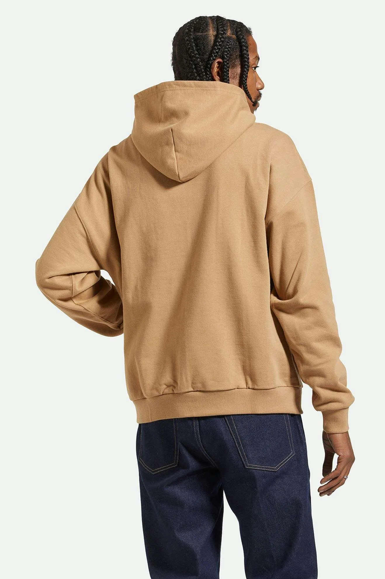 Embroidered Heavyweight Oversized Hoodie - Tiger's Eye Brixton