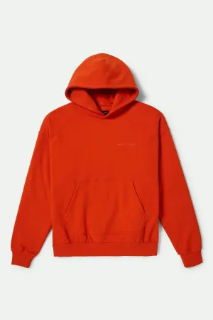 Embroidered Heavyweight Oversized Hoodie - Trail Orange Brixton