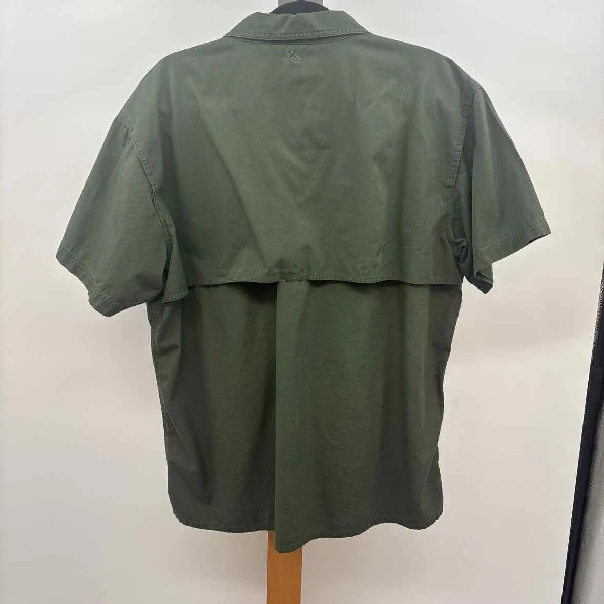 EOTAC Men's Size XL Green Cotton Solid Short Sleeve Shirt