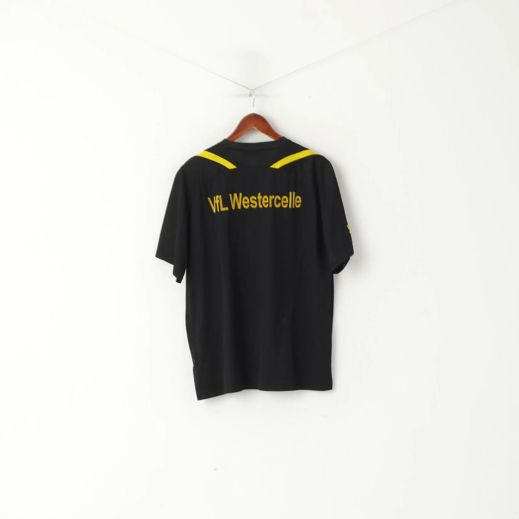 Erima Men 44/46 L Shirt Black Vintage VFL Westercelle Sportswear Jersey Top