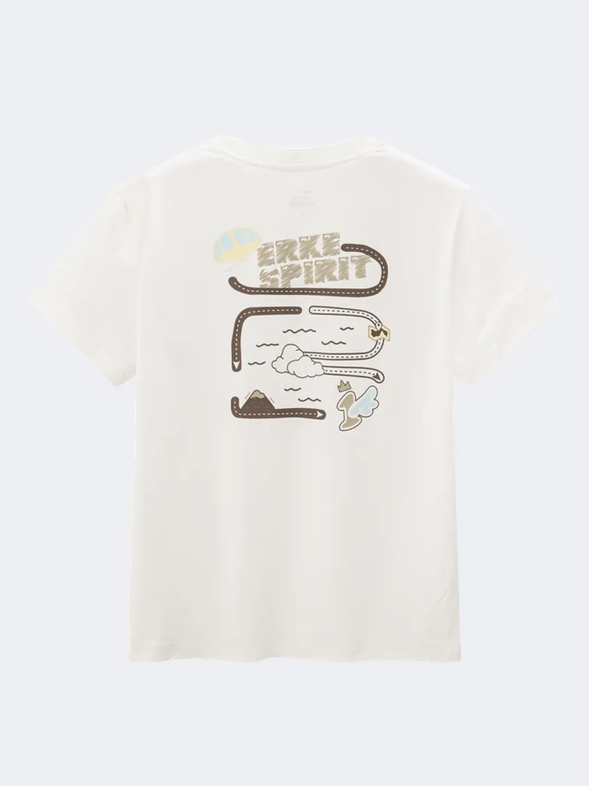 Erke Crew Women Lifestyle T-Shirt Glacier White