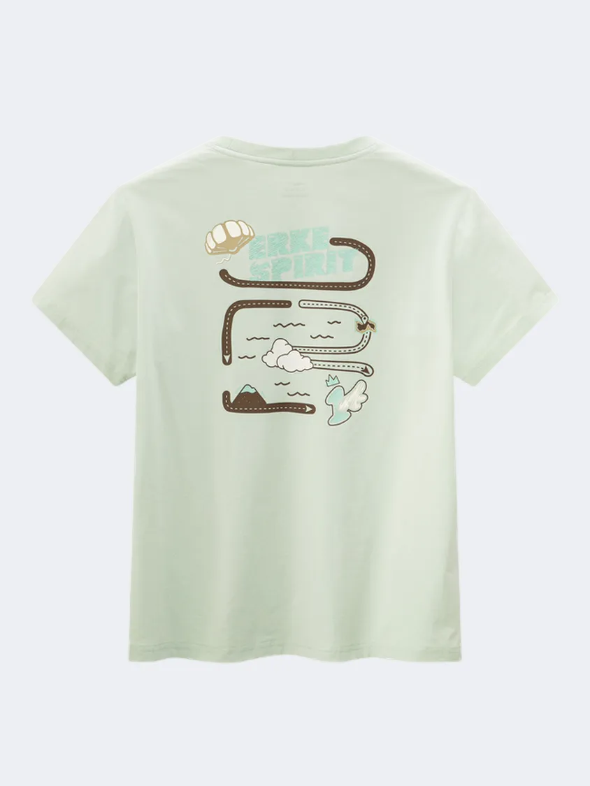 Erke Crew Women Lifestyle T-Shirt Light Green