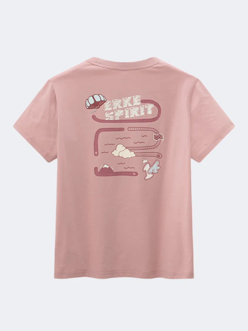 Erke Crew Women Lifestyle T-Shirt Smoke Pink
